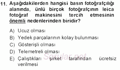 Fotoğraf Tarihi 2013 - 2014 Tek Ders Sınavı 11.Soru