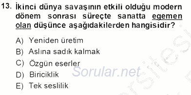 Fotoğraf Tarihi 2013 - 2014 Tek Ders Sınavı 13.Soru