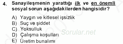 Sosyal Sorunlar 2013 - 2014 Ara Sınavı 4.Soru