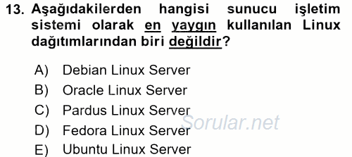 İşletim Sistemleri 2017 - 2018 Dönem Sonu Sınavı 13.Soru