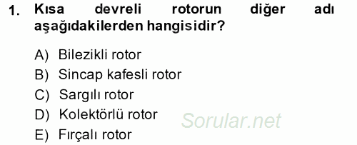 Elektromekanik Kumanda Sistemleri 2014 - 2015 Dönem Sonu Sınavı 1.Soru