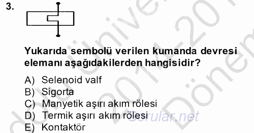 Elektromekanik Kumanda Sistemleri 2014 - 2015 Dönem Sonu Sınavı 3.Soru