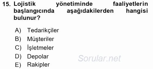 Elektronik Ticaret 2015 - 2016 Dönem Sonu Sınavı 15.Soru
