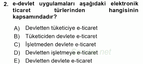 Elektronik Ticaret 2015 - 2016 Dönem Sonu Sınavı 2.Soru