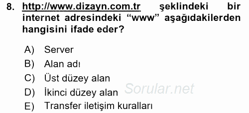 Elektronik Ticaret 2015 - 2016 Dönem Sonu Sınavı 8.Soru