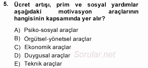 Kişisel Satış Teknikleri 2014 - 2015 Tek Ders Sınavı 5.Soru