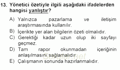 Marka İletişiminde Analiz ve Araştırma 2 2014 - 2015 Dönem Sonu Sınavı 13.Soru