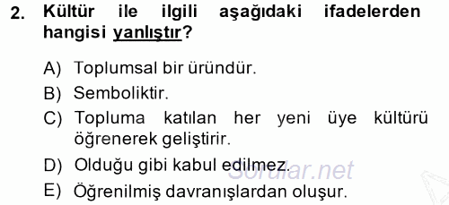 Türkiye´nin Toplumsal Yapısı 2014 - 2015 Ara Sınavı 2.Soru