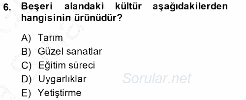 Türkiye´nin Toplumsal Yapısı 2014 - 2015 Ara Sınavı 6.Soru