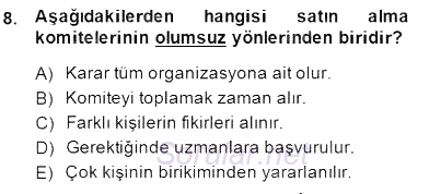 Perakendecilikte Ürün Yönetimi 2014 - 2015 Ara Sınavı 8.Soru