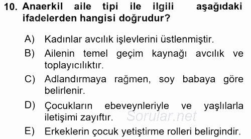 Anne Baba Eğitimi 2017 - 2018 Ara Sınavı 10.Soru Anne Baba Eğitimi 2017 - 2018 Ara Sınavı 10.Soru