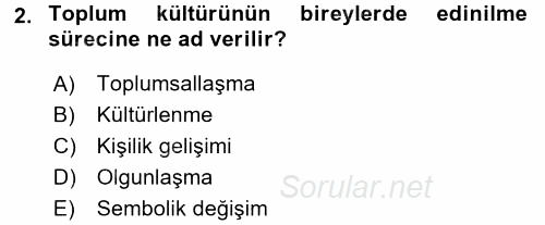 Anne Baba Eğitimi 2017 - 2018 Ara Sınavı 2.Soru