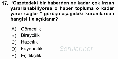 Basın Fotoğrafçılığı 2017 - 2018 Dönem Sonu Sınavı 17.Soru