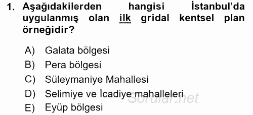 Mimarlik Tarihi 2015 - 2016 Dönem Sonu Sınavı 1.Soru