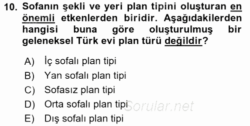 Mimarlik Tarihi 2015 - 2016 Dönem Sonu Sınavı 10.Soru