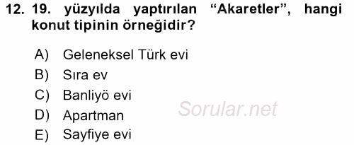 Mimarlik Tarihi 2015 - 2016 Dönem Sonu Sınavı 12.Soru