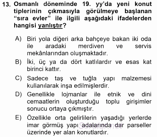 Mimarlik Tarihi 2015 - 2016 Dönem Sonu Sınavı 13.Soru