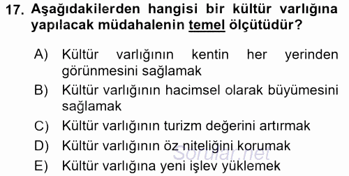 Mimarlik Tarihi 2015 - 2016 Dönem Sonu Sınavı 17.Soru