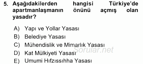 Mimarlik Tarihi 2015 - 2016 Dönem Sonu Sınavı 5.Soru