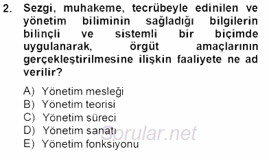 Bina ve Site Yöneticiliği 2013 - 2014 Tek Ders Sınavı 2.Soru