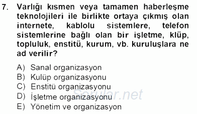 Bina ve Site Yöneticiliği 2013 - 2014 Tek Ders Sınavı 7.Soru