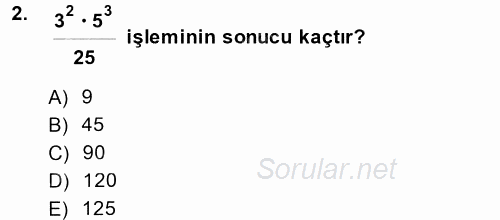 Matematik 1 2013 - 2014 Tek Ders Sınavı 2.Soru