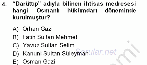 Bilim Tarihi 2014 - 2015 Dönem Sonu Sınavı 4.Soru