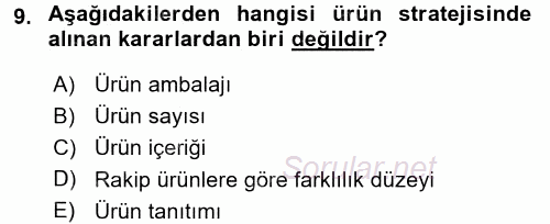 Tarım Ekonomisi 2016 - 2017 Dönem Sonu Sınavı 9.Soru