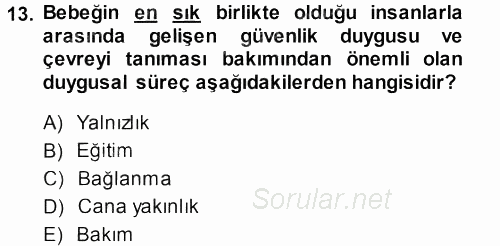 Sosyal Psikoloji 1 2013 - 2014 Dönem Sonu Sınavı 13.Soru