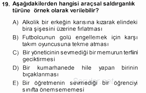 Sosyal Psikoloji 1 2013 - 2014 Dönem Sonu Sınavı 19.Soru