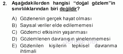 Sosyal Psikoloji 1 2013 - 2014 Dönem Sonu Sınavı 2.Soru