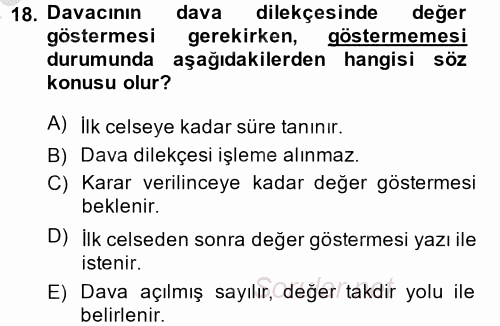 Damga Vergisi Ve Harçlar Bilgisi 2014 - 2015 Dönem Sonu Sınavı 18.Soru