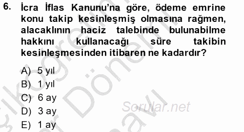 Damga Vergisi Ve Harçlar Bilgisi 2014 - 2015 Dönem Sonu Sınavı 6.Soru