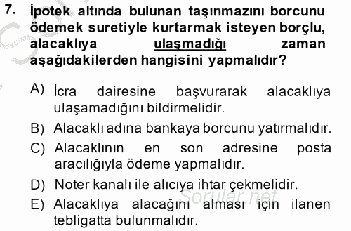 Damga Vergisi Ve Harçlar Bilgisi 2014 - 2015 Dönem Sonu Sınavı 7.Soru