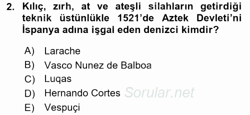 Sömürgecilik Tarihi (Afrika-Asya) 2016 - 2017 3 Ders Sınavı 2.Soru