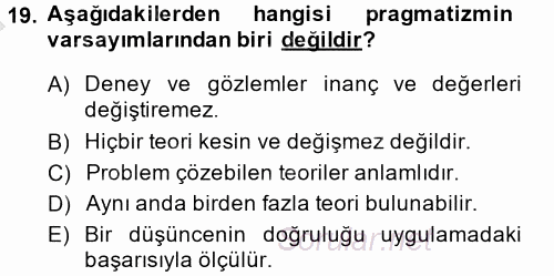Uluslararası İlişkiler Kuramları 1 2014 - 2015 Dönem Sonu Sınavı 19.Soru