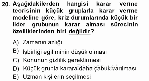 Uluslararası İlişkiler Kuramları 1 2014 - 2015 Dönem Sonu Sınavı 20.Soru