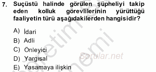 Ceza Muhakemesi Hukuku 2014 - 2015 Ara Sınavı 7.Soru