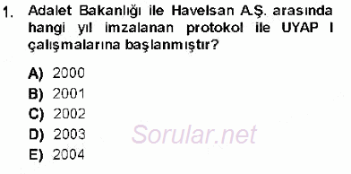 Ulusal Yargı Ağı Projesi 1 2013 - 2014 Ara Sınavı 1.Soru