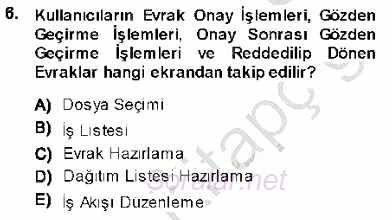 Ulusal Yargı Ağı Projesi 1 2013 - 2014 Ara Sınavı 6.Soru