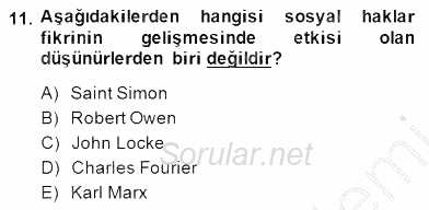 Temel İnsan Hakları Bilgisi 1 2014 - 2015 Dönem Sonu Sınavı 11.Soru