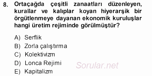 Davranış Bilimlerine Giriş 2013 - 2014 Dönem Sonu Sınavı 8.Soru