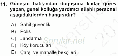 Özel Güvenlik Hukuku 1 2015 - 2016 Ara Sınavı 11.Soru