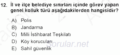 Özel Güvenlik Hukuku 1 2015 - 2016 Ara Sınavı 12.Soru