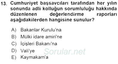 Özel Güvenlik Hukuku 1 2015 - 2016 Ara Sınavı 13.Soru