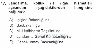 Özel Güvenlik Hukuku 1 2015 - 2016 Ara Sınavı 17.Soru