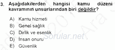 Özel Güvenlik Hukuku 1 2015 - 2016 Ara Sınavı 3.Soru