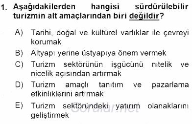 Turistik Alanlarda Mekan Tasarımı 2016 - 2017 Ara Sınavı 1.Soru