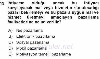Turistik Alanlarda Mekan Tasarımı 2016 - 2017 Ara Sınavı 19.Soru