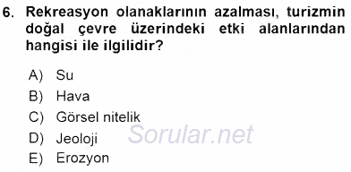Turistik Alanlarda Mekan Tasarımı 2016 - 2017 Ara Sınavı 6.Soru